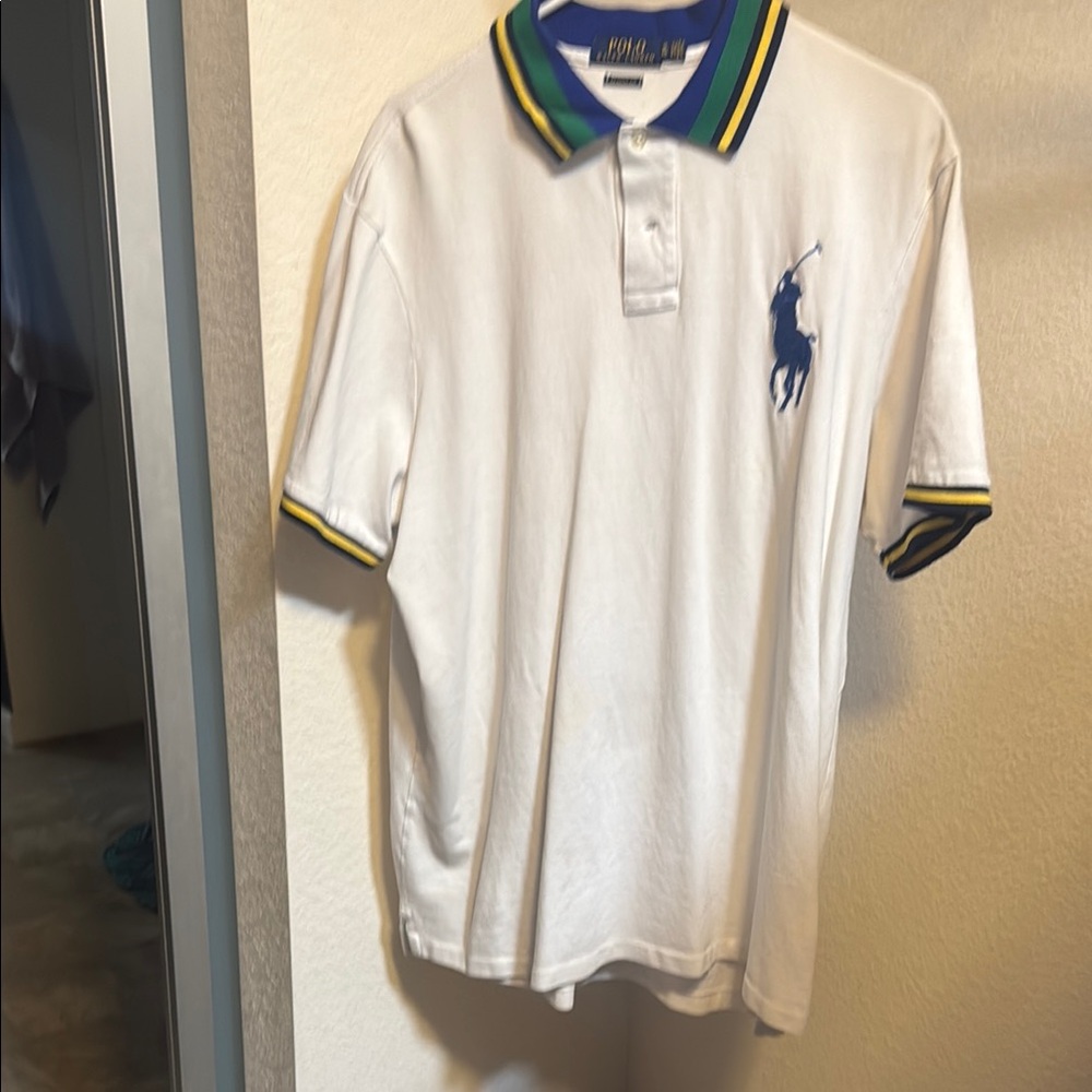 Polo by Ralph Lauren Classic White and Blue Polo Shirt